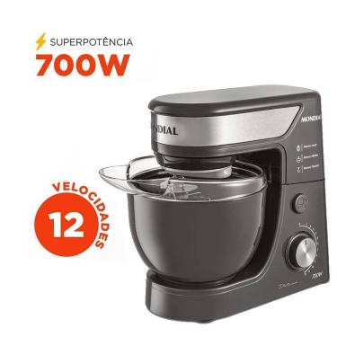 Imagem de Batedeira Planetária Mondial BP-01P-PI Grafite e Inox 4,5L 127V
