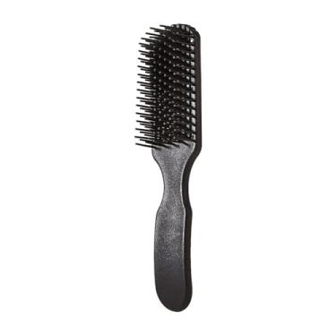 Imagem de 1pc Escova de cabelo Salão Detangler Escova de cabelo com couro cabeludo Massageador Pente para cabelo molhado e seco Cacheado Acessórios (preto)