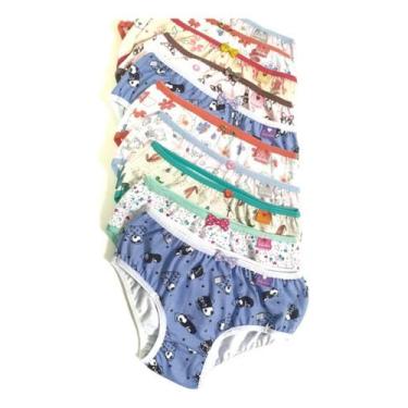 Imagem de Kit 5 Calcinhas Infantis Estampadas 90% Algodão -Fofatex, GG