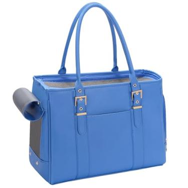 Imagem de Minsong Moda Pet Carrier Bolsa Para Cachorro Bolsa Para Gato Bolsa De Transporte Com Laterais Macias Aprovada Pela Companhia Aérea, Bolsa De Couro Elegante Para Pequenos Animais Filhotes E Gatinhos