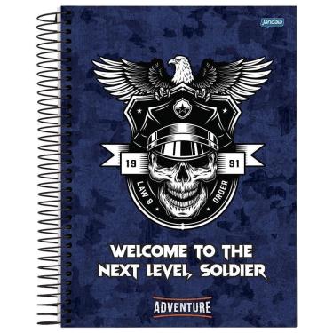 Imagem de Caderno Univ 20 Matérias 320Fls Adventure Azul Jandaia