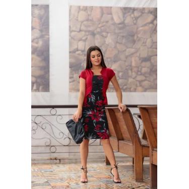 Imagem de Vestido Midi Tubinho Evangelico Social Festa Cultos Igreja barato Ofer