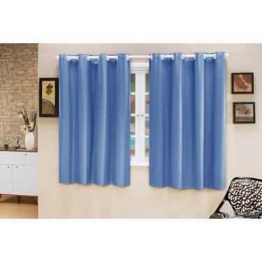 Imagem de Cortina Blecaute PVC Rústico Tecido Grosso 2,00M x 1,30M para Janela Banheiro Quarto Sala Cozinha (AZUL BEBE)