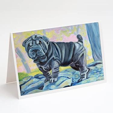 Imagem de Caroline's Treasures 7333GCA7P Blue Shar Pei Cartões e Envelopes Pacote com 8, 7 x 5, multicolorido