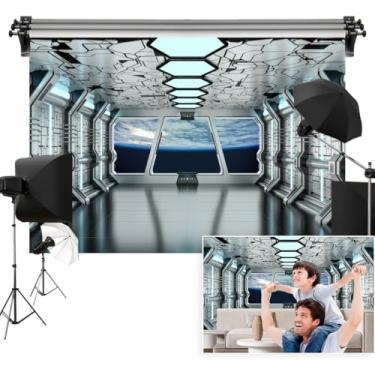 Imagem de Vie Savaran Fundo interior de nave espacial de 3 x 2,4 m, planetas, futurista, ficção científica, universo, galáxia, estação espacial, fotografia, fundo, aniversário, festa, expedições, estúdio, fotos