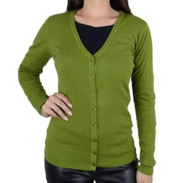 Imagem de Blusa Feminina Facinelli By Mooncity Cardigan Verde - 651180-Feminino