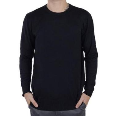 Imagem de Blusa Tricot Masculina Delkor Sueter Plus Size Preta - 59802-Masculino