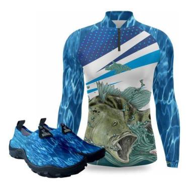 Imagem de Camisas De Pesca Proteção Uv50 Sapatilha Nautica Pescaria - DUARTE FIS