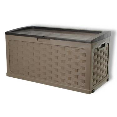 Imagem de Bau Caixa Organizadora Multiuso e Banco Plástico 2 Pessoas Rattan 335 