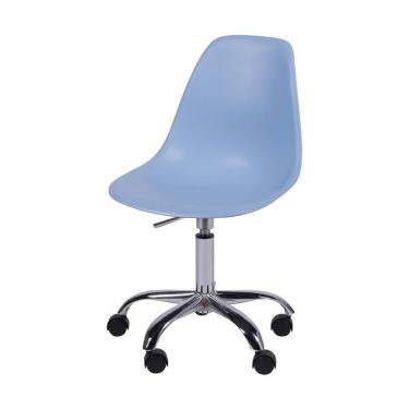 Imagem de Cadeira Boxbit Dkr Eames Base Em Rodízio Azul Claro