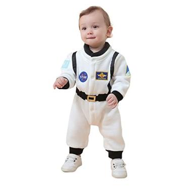 Imagem de Fantasias de astronauta para bebê, terno espacial unissex infantil, macacão de fantasia de piloto para fantasia de Halloween (branco, 2-3 anos)
