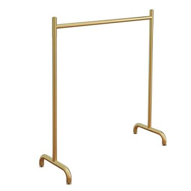Imagem de CHBGLNTY Expositivos de roupa de metal simples dourados, cabides modernos independentes para pendurar roupas, cabide resistente, prateleira de exibição de chão para lojas de retalho Boutique