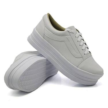 Imagem de Slip Iate Plataforma Tenis Casual Feminino luxo - sennamodas, Branco, 