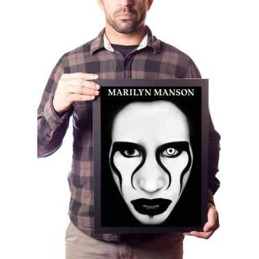 Imagem de Quadro Decorativo Marilyn Manson Arte Na Moldura