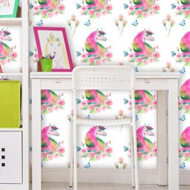 Imagem de Papel de Parede Unicórnio Mágico Encantado - Inove Papéis de Parede 