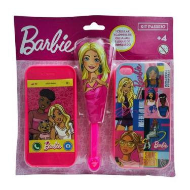 Imagem de Telefone Celular Barbie C/ Leque Capinha Brinquedo Infantil Menina Cri