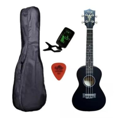 Imagem de Ukulele Preto Seven Concert Suk-23 BK C/Capa Afinador