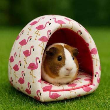 Imagem de Toca Cabana Cabaninha Toquinha Casinha para Roedores Porquinho da Índi