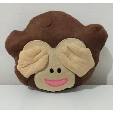 Imagem de Almofada De Emoji Pelúcia 45cm Com Enchimento Macaco Cego - Mi Amore