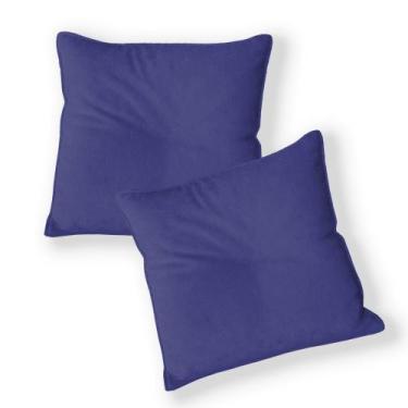 Imagem de Kit 2 Capas Para Almofada Quadrada Boucle 50x50cm - 7 Decor, Azul Mari