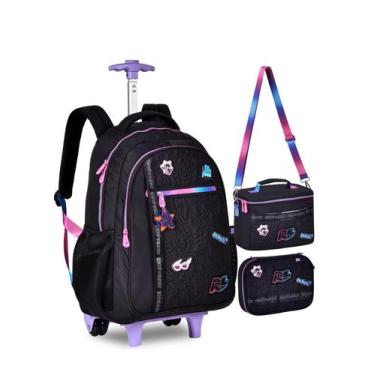 Imagem de Kit Mochila Escolar Rodinha Rafa E Luiz Estojo E Lancheira - Clio Styl