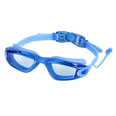 Imagem de Colaxi Óculos de natação, óculos de piscina para homens e mulheres, à prova de vazamentos com protetor auricular, antiembaçante para natação, para surfe e, Azul