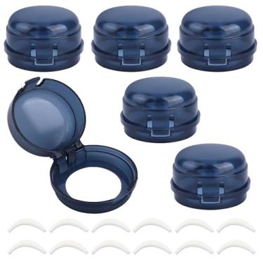 Imagem de 6 capas de segurança para maçanetas de fogão, com fitas dupla-face, capas universais de trava de fogão a gás para segurança infantil, acessórios de segurança de cozinha resistentes ao calor (azul)