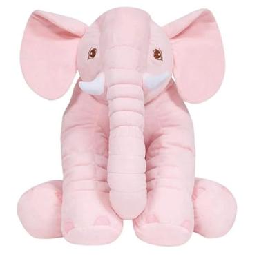Imagem de Almofada Elefante Gigante 60cm Rosa Azul Cinza (Rosa)