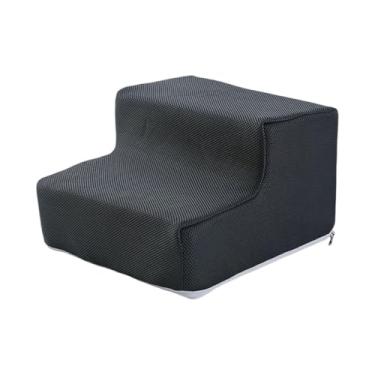 Imagem de Ｂｅｓｇａ Escada para cães de 2 degraus, esponja de alta densidade, estável e antiderrapante, cama de escalada para gatinhos, declive suave para janela, Cinza Escuro