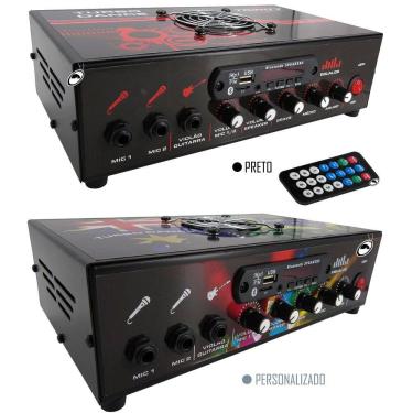 Imagem de Amplificador de Mesa Trinity Turbo Dance Com BLUETOOTH, Entrada USB e Rádio FM 5.1 300W RMS 2 Canais - Ideal Para Som de Igrejas Lojas Casa