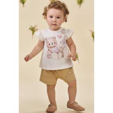 Imagem de Conjunto Menina Bebê Shorts e Blusa Ursinho Menina-Feminino