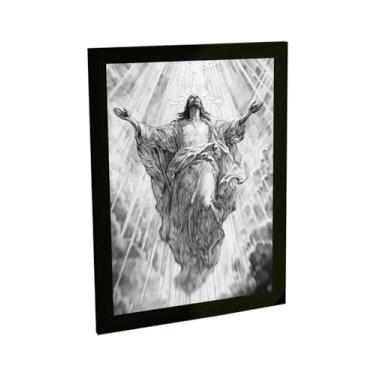 Imagem de Quadro Decorativo Leão Ilustração Dividido Decoração Poster Quarto Sala