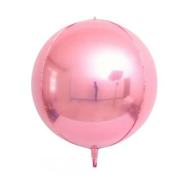Imagem de Kit 5 Balões 4D Foil Orbz Globo 32" (81 cm) Rosa Claro – Balões Gigantes Metalizados Espelhados de Luxo para Decoração de Festas, Casamentos, Chá Revelação e Eventos Românticos