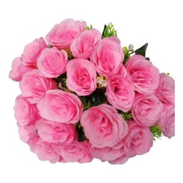 Imagem de Buquê Com 24 Rosas Artificiais Grande 40cm Flores Arranjo - Mega Varie
