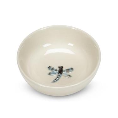 Imagem de Abbott Collection Prato pequeno com libélula, 7,5 cm, grés, marfim/azul