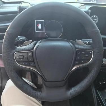 Imagem de LYBQFZ Capa de volante de carro DIY de couro artificial antiderrapante, para Lexus NX ES LS es200 300h rx300 nx200 ct200h acessórios de carro