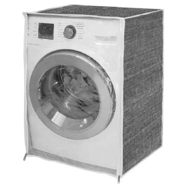 Imagem de Capa P/Máquina de Lavar C/Abertura Frontal C/Zíper- 4Kg a 10Kg (Cinza)