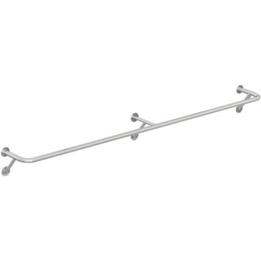 Imagem de Rack de roupas montadas na parede, roupas de parede de aço inoxidável Rail Rail Roupas destacáveis ​​Roda de vestuário pesada para armazenamento de armário Varejo Display Rous para armário,