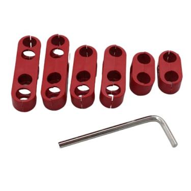Imagem de YUCHENSHLP 6 peças/conjunto 7 mm 8 mm separador de fios de vela de ignição vermelho divisor de teares serve para Chevy F-ord 9723R
