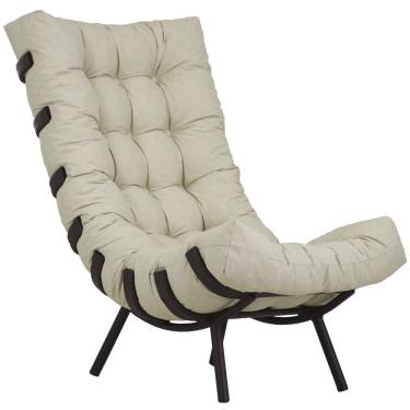 Imagem de Kit Puff Almofada Decorativo + Poltrona Costela Alumínio