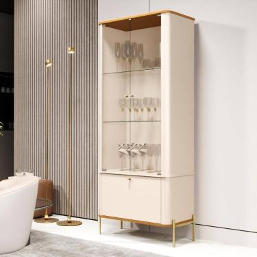 Imagem de Cristaleira Nova Orleans Off White Nature Dourado