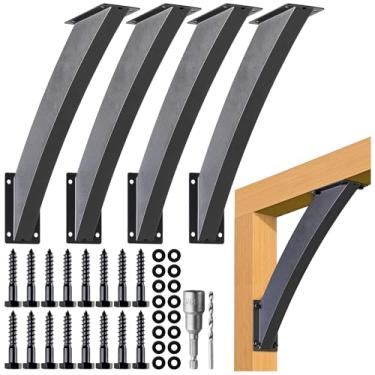 Imagem de Aecxm Suportes De Suporte Ângulo 45° Em Arco 2'' X 4'' (Real: 1,5'' 3,2'') Para Gazebos, Decks, Varandas, Cabines Madeira E Outras Pérgolas Grau Estrutura (