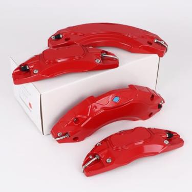 Imagem de ROINROJI Tampa de pinça de freio para Toyota Camry 2019-2023 2024 RAV4 2020-2024 17 em 18 polegadas cubo de roda dianteiro e traseiro capas de pinça de carro conjunto de 4 vermelho