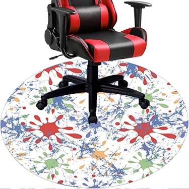 Imagem de Tapete de cadeira de escritório com flores, textura de flor, tapete de cadeira de mesa para piso de madeira de escritório em casa, protetor de piso de pilha baixa, redondo de 91 cm
