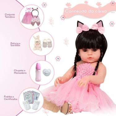 Imagem de Bebe Reborn Menina Corpo de Silicone Bailarina Fala e Chora - Cegonha 