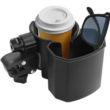 Imagem de Suporte de copo universal para carrinho de bebê com suporte de telefone, clipe forte rotativo de 360°, grande espaço de armazenamento para andador, cadeira de rodas, carrinho de bebê, bicicleta