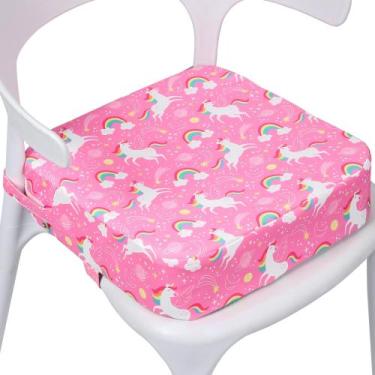 Imagem de Assento Eleva-Bebê E1F1NN DOT - Unicórnio Rosa para Cadeira de Jantar