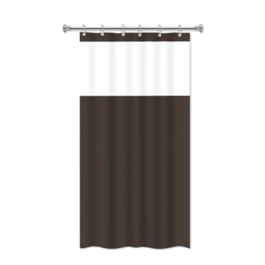 Imagem de Cortina para Box de Banheiro em PVC com Visor 1,38m x 1,98m Impermeável Antimofo - Marrom