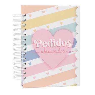 Imagem de Caderno de Pedidos Abençoados – Controle de Vendas, Metas e Planejamento, Capa Dura Holográfica, 212 páginas, Papel 90gr, Tam. A5 (15x21cm)