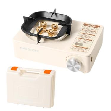 Imagem de Fogão de Camping - Queimador Para Acampamento Com Estojo De Transporte | Equipamento de Cozinha com Controlo de Calor Preciso e Ignição Automática para Montanhismo, Expedição e Viagens ao